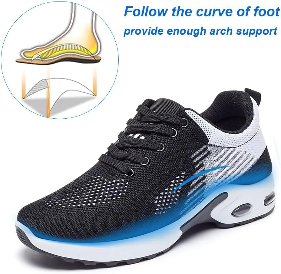 Women's Air Cushion Running, Non-Slip Walking Shoes with Shock-Absorbing Comfort,Mesh Breathable,Shoes Lightweight Tennis