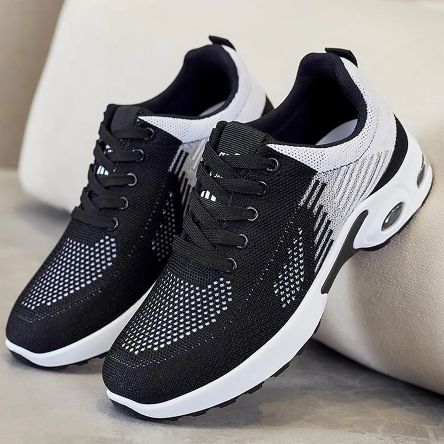Women's Air Cushion Running, Non-Slip Walking Shoes with Shock-Absorbing Comfort,Mesh Breathable,Shoes Lightweight Tennis