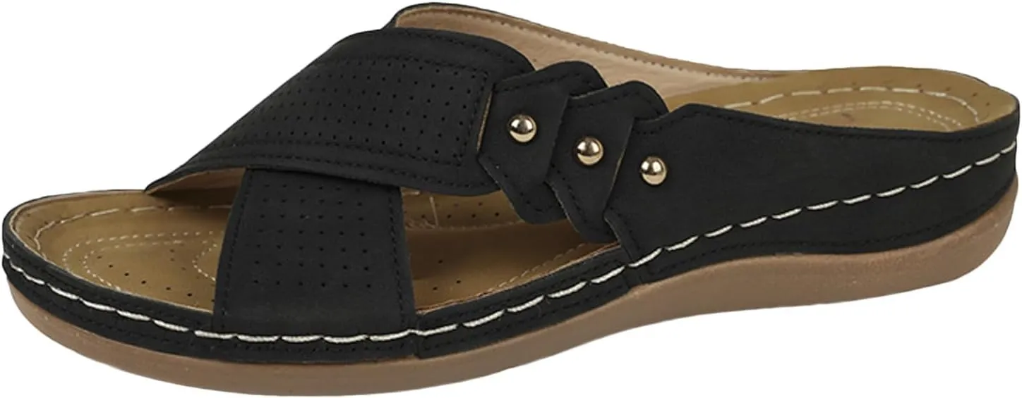 Women's Arch Support Wedge Sandals Summer Beach Walking Cushion Sandals Summer Sandals Temperament Sandals