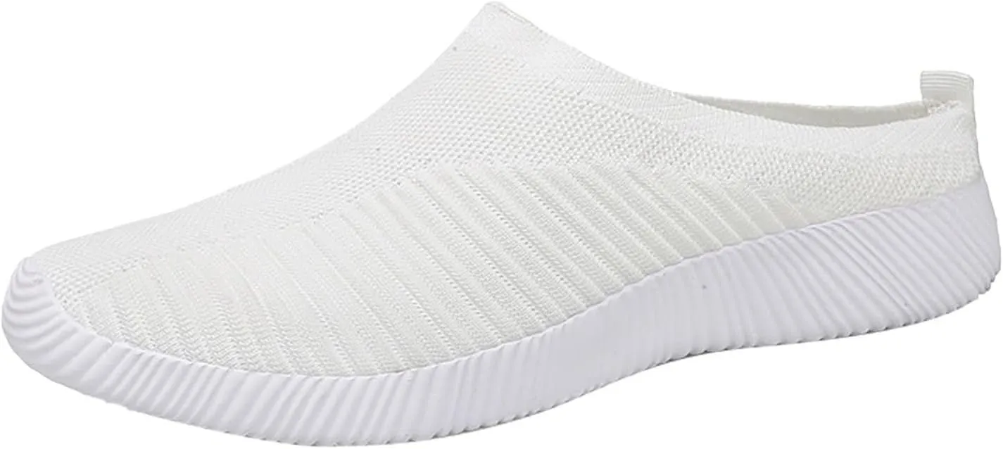 Women's Backless Slip on Mesh Sneakers Shoes Mens Casual Shoes Arch Support Women's Casual Shoes Women Shoes Sneakers White Tennis Shoe Trainers Shoe