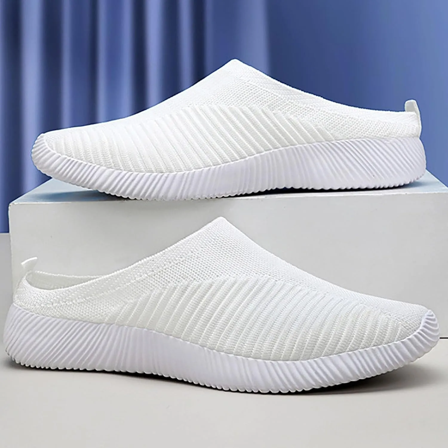 Women's Backless Slip on Mesh Sneakers Shoes Mens Casual Shoes Arch Support Women's Casual Shoes Women Shoes Sneakers White Tennis Shoe Trainers Shoe