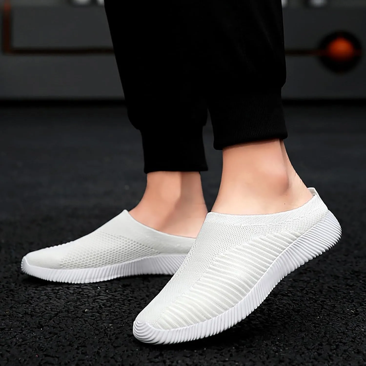 Women's Backless Slip on Mesh Sneakers Shoes Mens Casual Shoes Arch Support Women's Casual Shoes Women Shoes Sneakers White Tennis Shoe Trainers Shoe