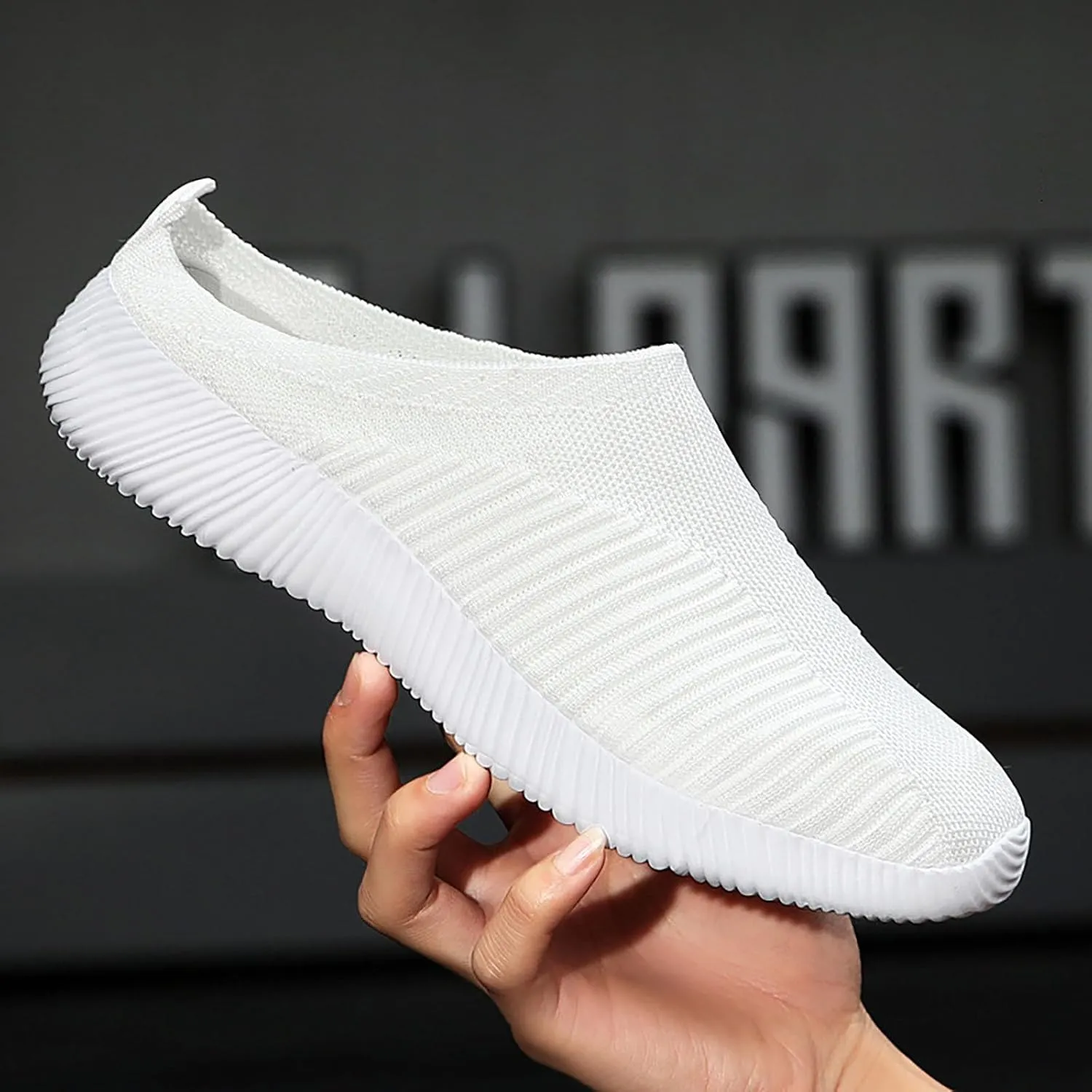 Women's Backless Slip on Mesh Sneakers Shoes Mens Casual Shoes Arch Support Women's Casual Shoes Women Shoes Sneakers White Tennis Shoe Trainers Shoe