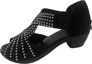 Women's Buckle Flatform Chunky Heel Sandals Retro Single Open Toe Breathable Arch Support Pump Shoes Classic Lightweight