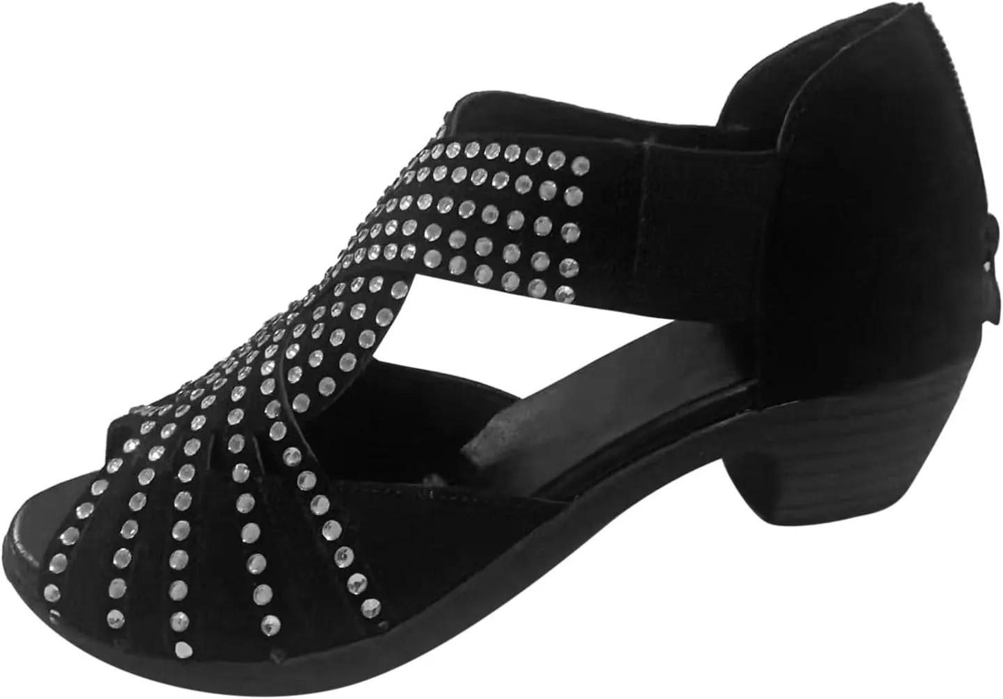 Women's Buckle Flatform Chunky Heel Sandals Retro Single Open Toe Breathable Arch Support Pump Shoes Classic Lightweight