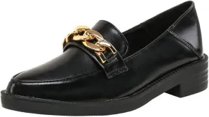 Womens Chunky Heel Penny Loafers Shoes, Formal Work Shoes Comfort Platform Business Loafers with Chain