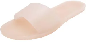 Womens Cute Beach Clear Jelly Sandals Comfort Slip on Flat Slides Summer Slippers Lightweight Walking Sandal