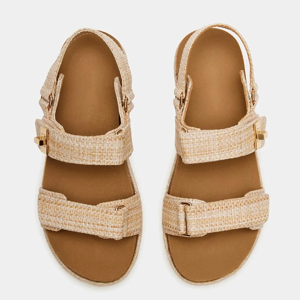 Women's Platform Raffia sandals Wedge Sandals Espadrille Sandals Adjustable Buckle Strap Summer Open Toe Woven Slingback Beach Sandals