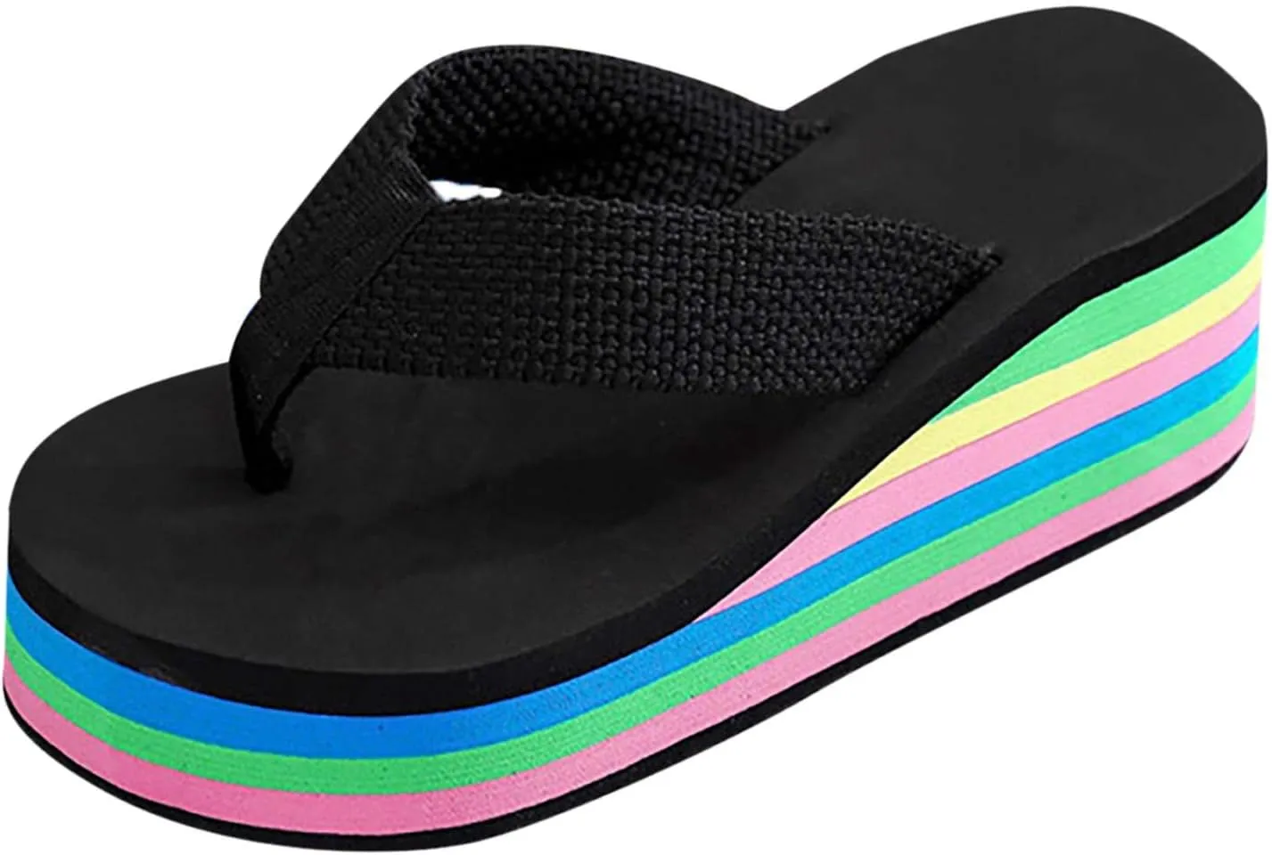 Women's Platform Wedge Sandals Lazy Slip On Flip Flops Clip On Arch Support Soft Soles Casual Beach Thong Slippers Breathable Bohemian Non Slip Boho Cozy Leisure Wide ballet women memory C65-Red