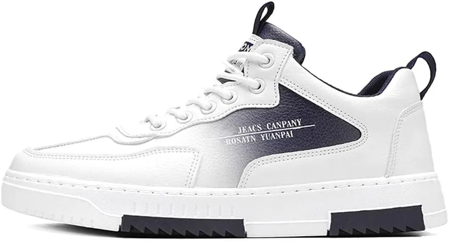 YAXE Men's Casual Comfortable High Top Lace Up Skateboard Shoes Soft Soles Anti Slip and Shock-Absorbing Walking Sneakers