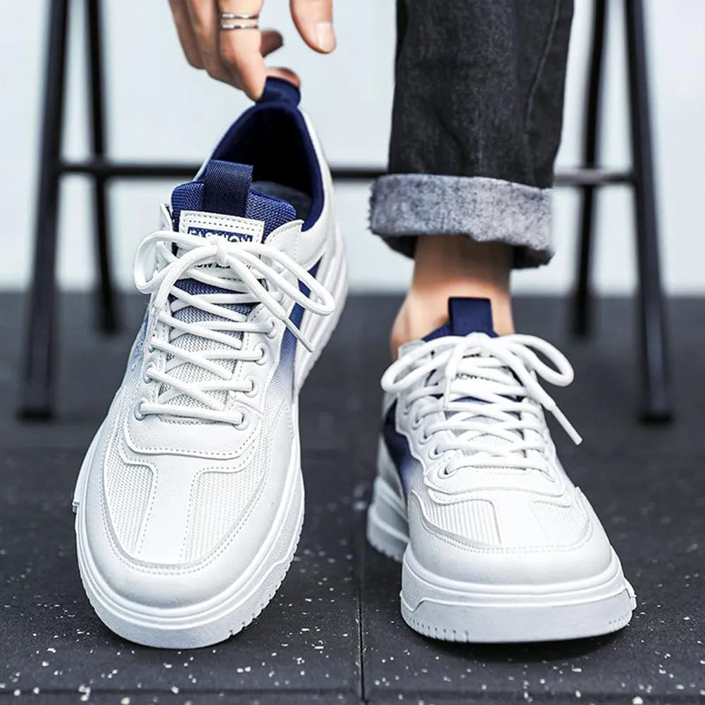 YAXE Men's Casual Comfortable High Top Lace Up Skateboard Shoes Soft Soles Anti Slip and Shock-Absorbing Walking Sneakers