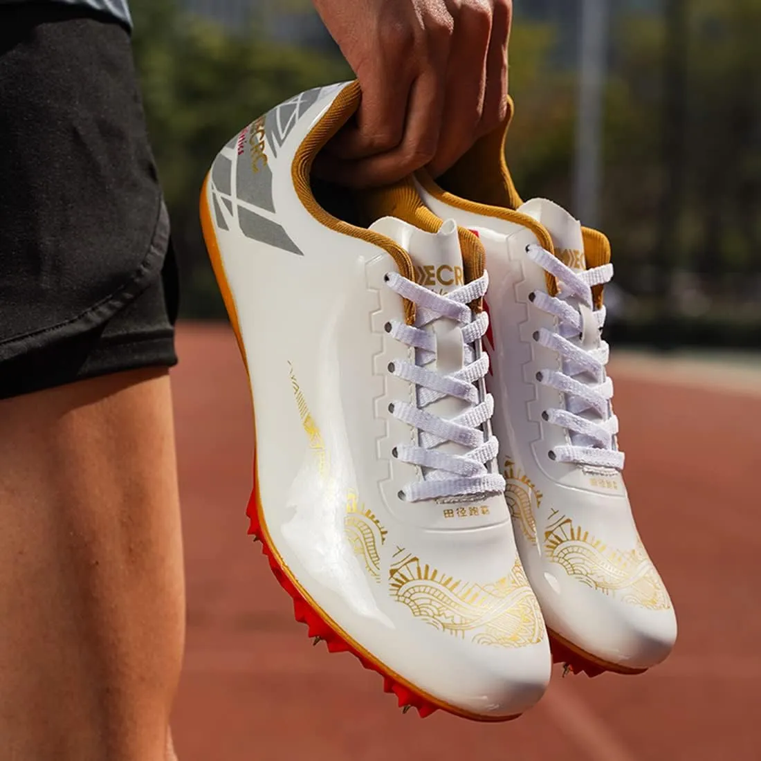 YDVXBE Mens Track Spikes Shoes Boys Professional Track and Field Shoes Running Jumping Race Athletic Sprinting Sneakers Distance Running Shoes Lightweight