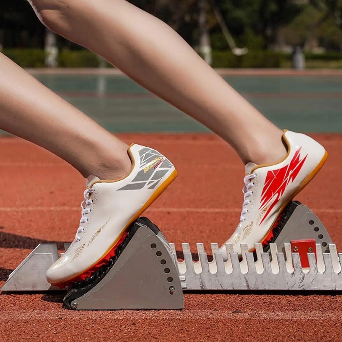 YDVXBE Mens Track Spikes Shoes Boys Professional Track and Field Shoes Running Jumping Race Athletic Sprinting Sneakers Distance Running Shoes Lightweight